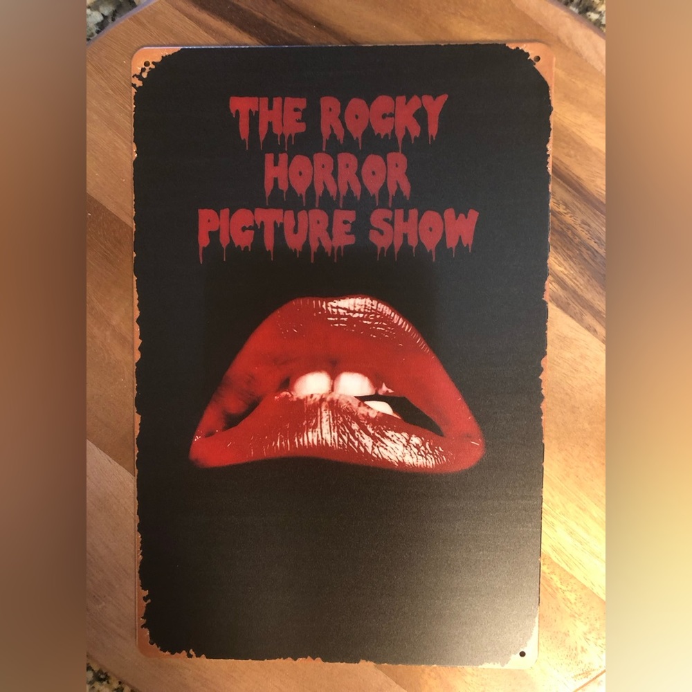Metal Sign; Iron; “The Rocky Horror Picture Show”; Classic Lips; Approx. 8”x12” - Picture 1 of 2